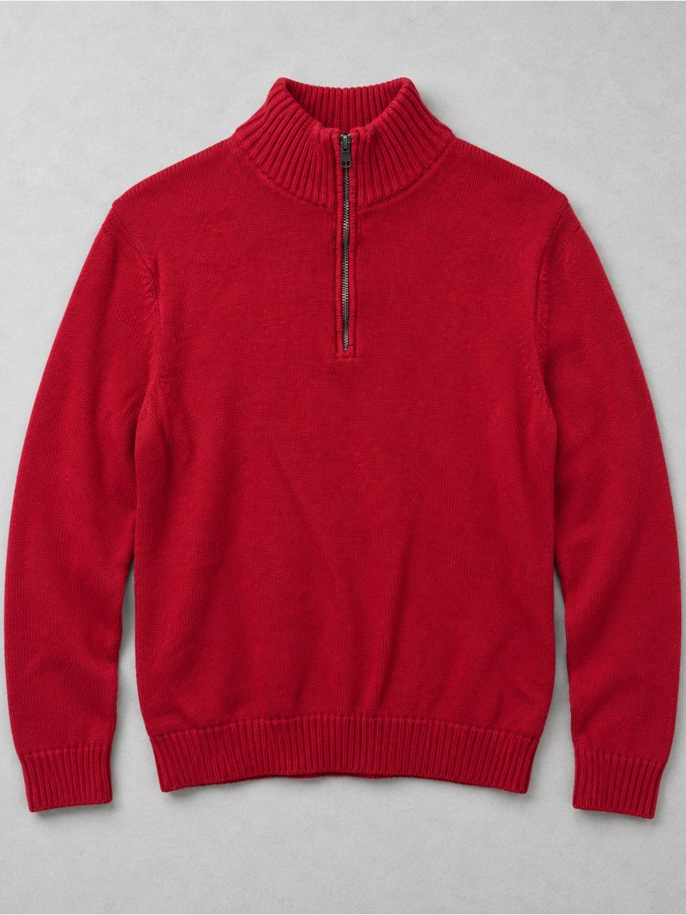 GAP Designed in Capri Red Quarter Zip Knit Sweater Mens Large